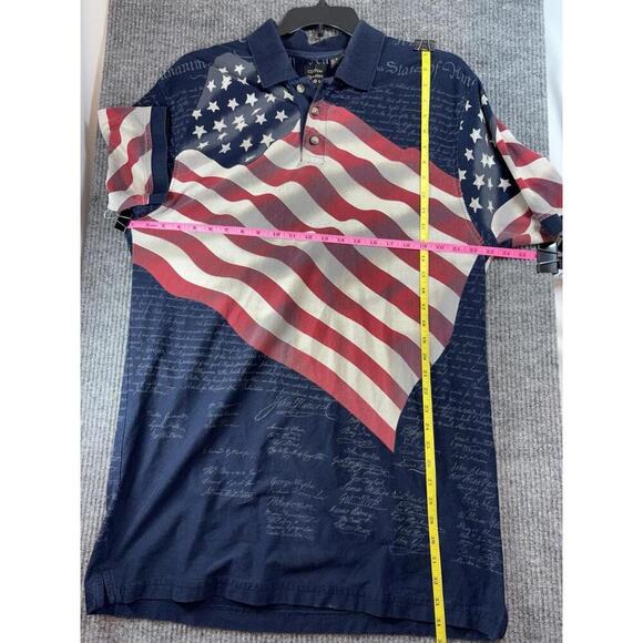 Men's Cotton Traders Sport American Flag Constitution Short Sleeve Polo Size XL - Picture 15 of 15